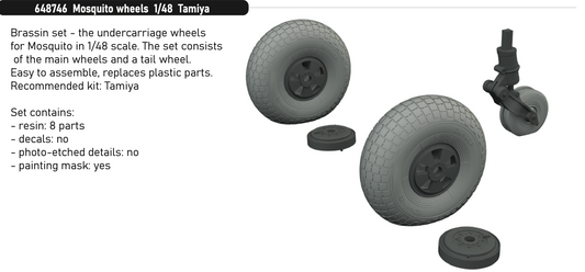Eduard Brassin ED648746 1:48 de Havilland Mosquito wheels