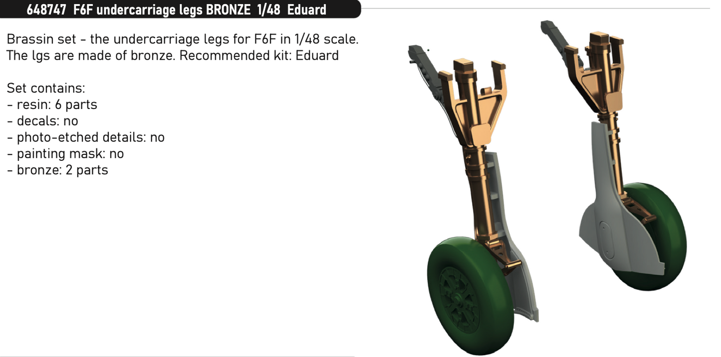 Eduard Brassin ED648747 1:48 Grumman F6F-3/F6F-5 Hellcat legs BRONZE