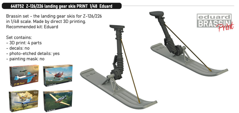 Eduard Brassin ED648752 1:48 Zlin Z-126/226 landing gear skis