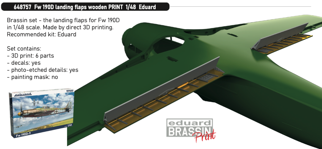 Eduard Brassin ED648757 1:48 Focke-Wulf Fw-190D landing flaps wooden