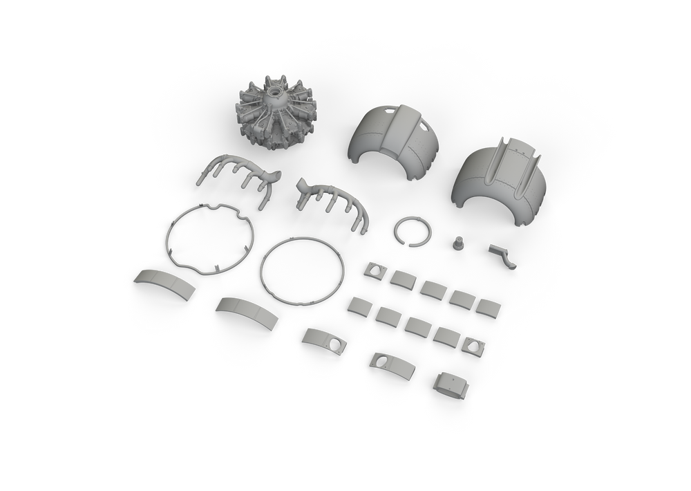 Eduard Brassin ED648763 1:48 Mitsubishi A6M2 Zero engine complete