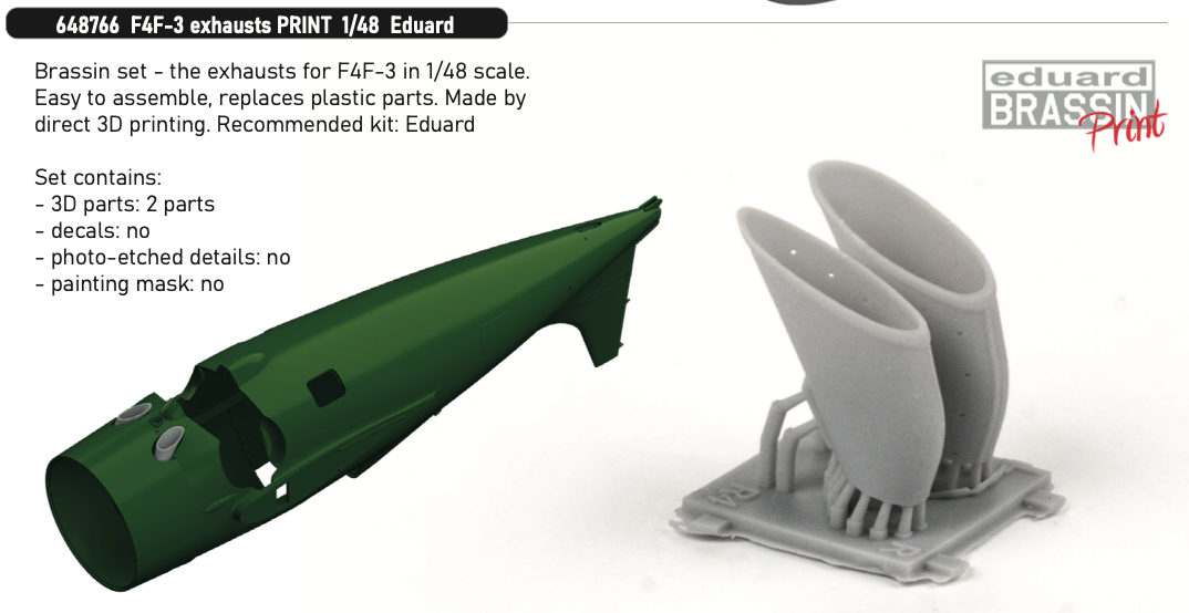 Eduard Brassin ED648766 1:48 Grumman F4F-3 Wildcat exhausts