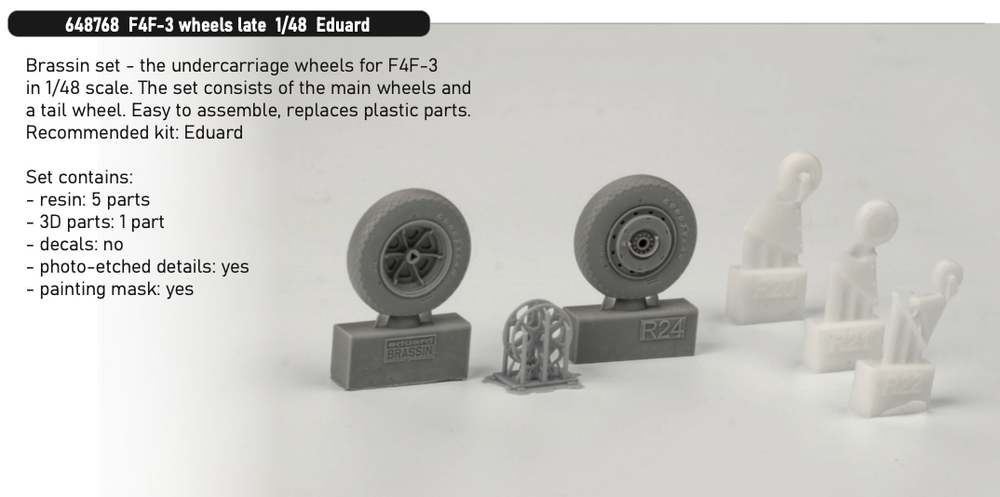 Eduard Brassin ED648768 1:48 Grumman F4F-3 Wildcat wheels late