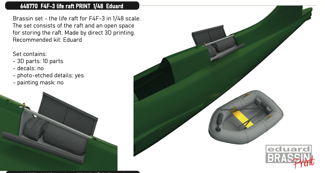 Eduard Brassin ED648770 1:48 Grumman F4F-3 Wildcat life raft