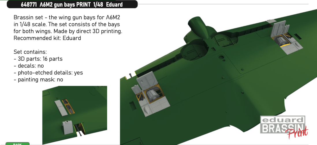 Eduard Brassin ED648771 1:48 Mitsubishi A6M2 Zero gun bays