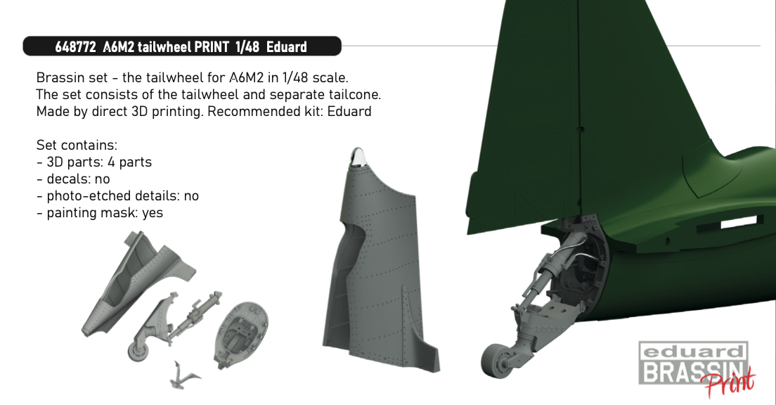 Eduard Brassin ED648772 1:48 Mitsubishi A6M2 Zero tailwheel
