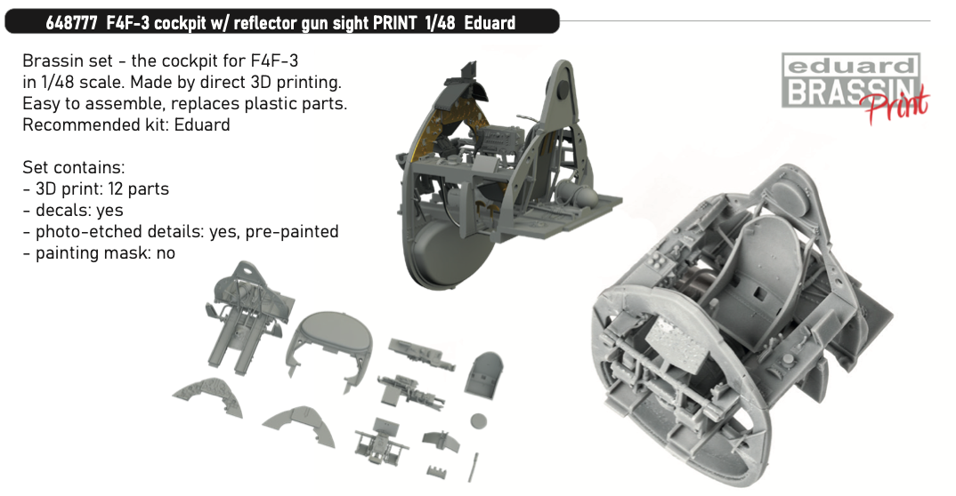 Eduard Brassin ED648777 1:48 Grumman F4F-3 Wildcat cockpit reflector gun sight