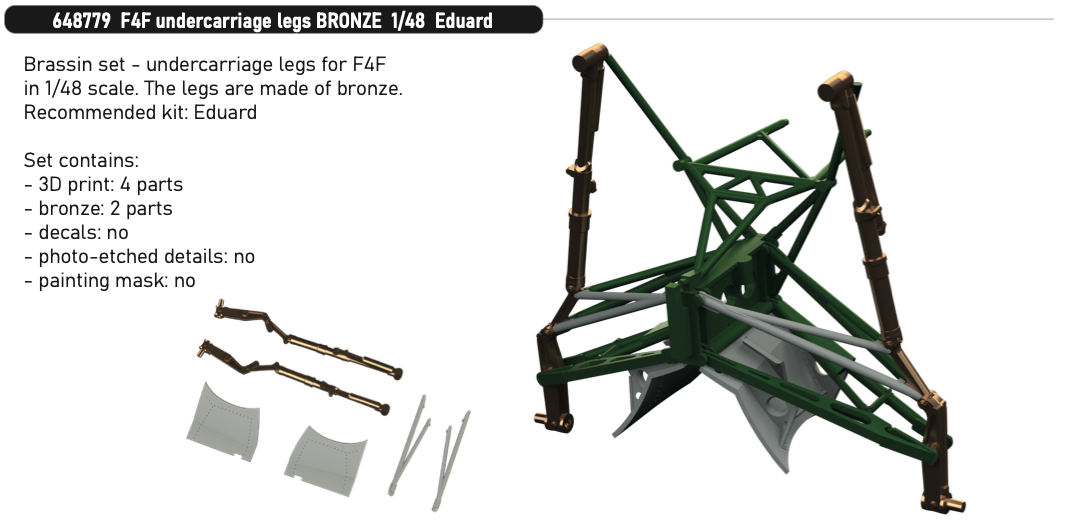Eduard Brassin ED648779 1:48 Grumman F4F-3 Wildcat undercarriage legs BRONZE