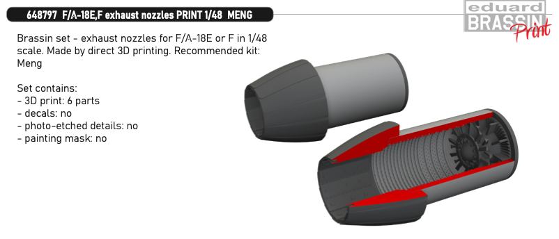 Eduard Brassin ED648797 1:48 Boeing F/A-18E F/A-18F Super Hornet exhaust nozzles