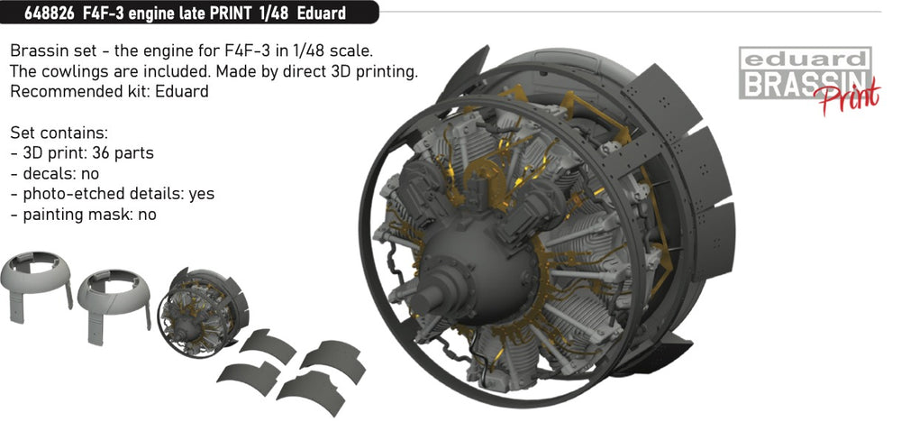 Eduard Brassin ED648826 1:48 Grumman F4F-3 Wildcat engine late