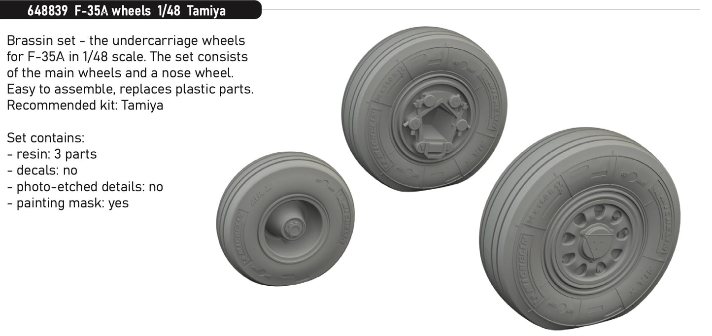 Eduard Brassin ED648839 1:48 Lockheed-Martin F-35A Lightning II wheels