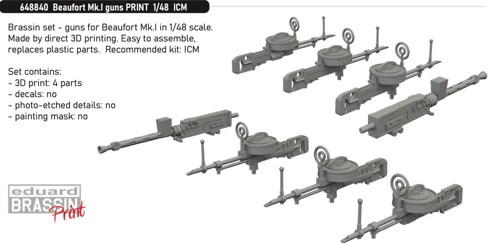 Eduard Brassin ED648840 1:48 Bristol Beaufort Mk.I guns