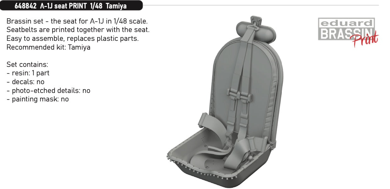 Eduard Brassin ED648842 1:48 Douglas A-1J Skyraider seat