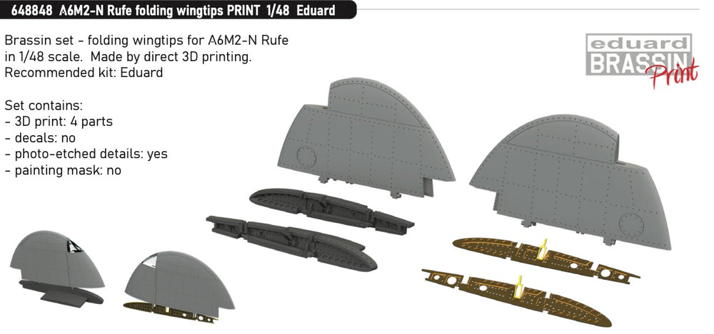 Eduard Brassin ED648848 1:48 Nakajima A6M2-N Rufe folding wingtips