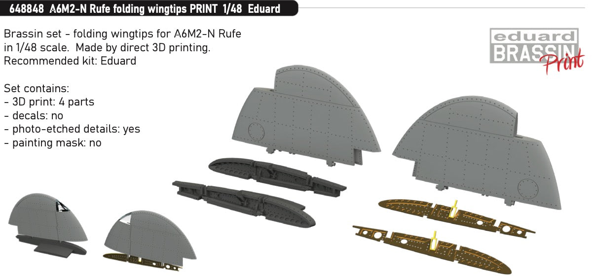Eduard Brassin ED648848 1:48 Nakajima A6M2-N Rufe folding wingtips