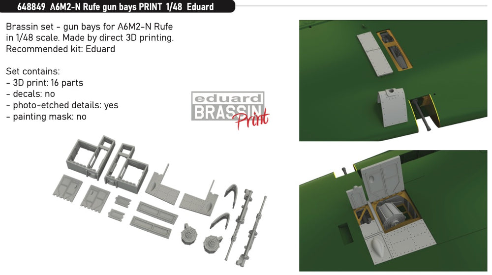 Eduard Brassin ED648849 1:48 Nakajima A6M2-N Rufe gun bays