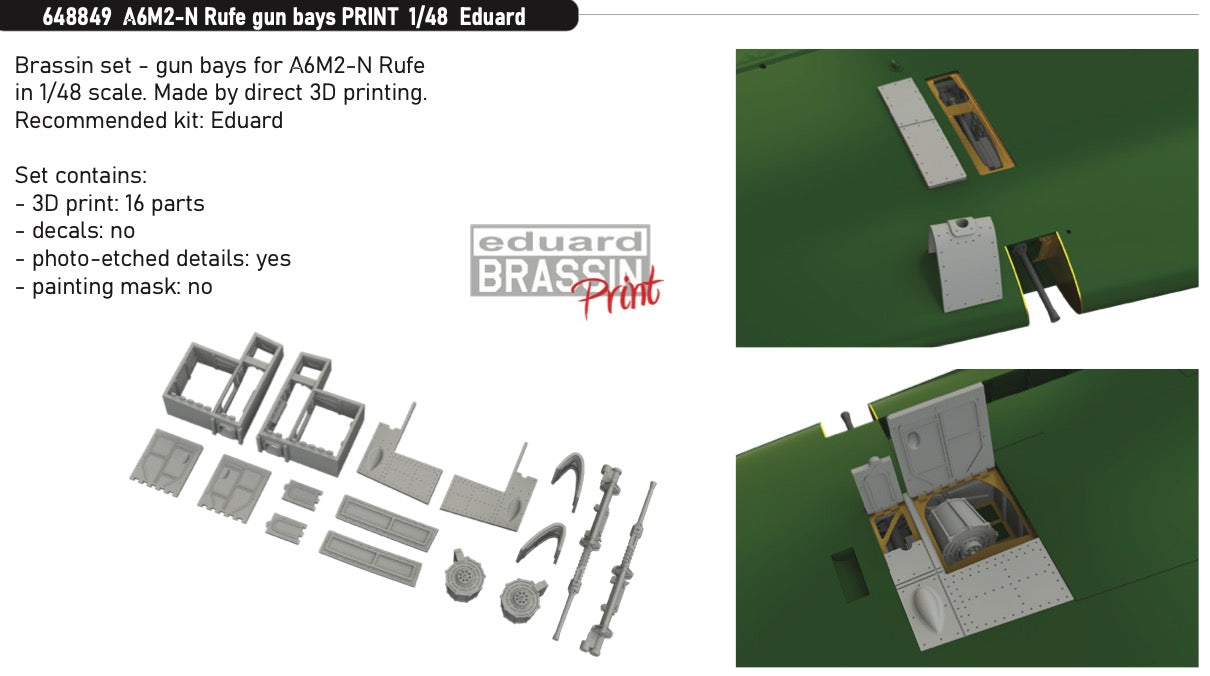 Eduard Brassin ED648849 1:48 Nakajima A6M2-N Rufe gun bays