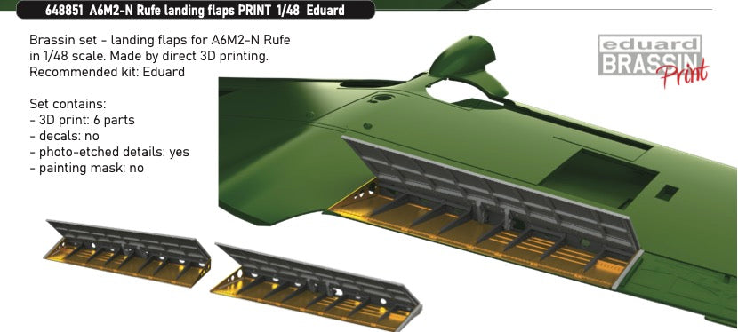 Eduard Brassin ED648851 1:48 Nakajima A6M2-N Rufe landing flaps