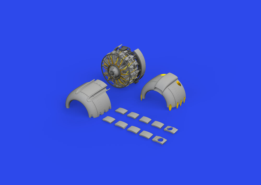 Eduard Brassin ED648852 1:48 Nakajima A6M2-N Rufe engine complete