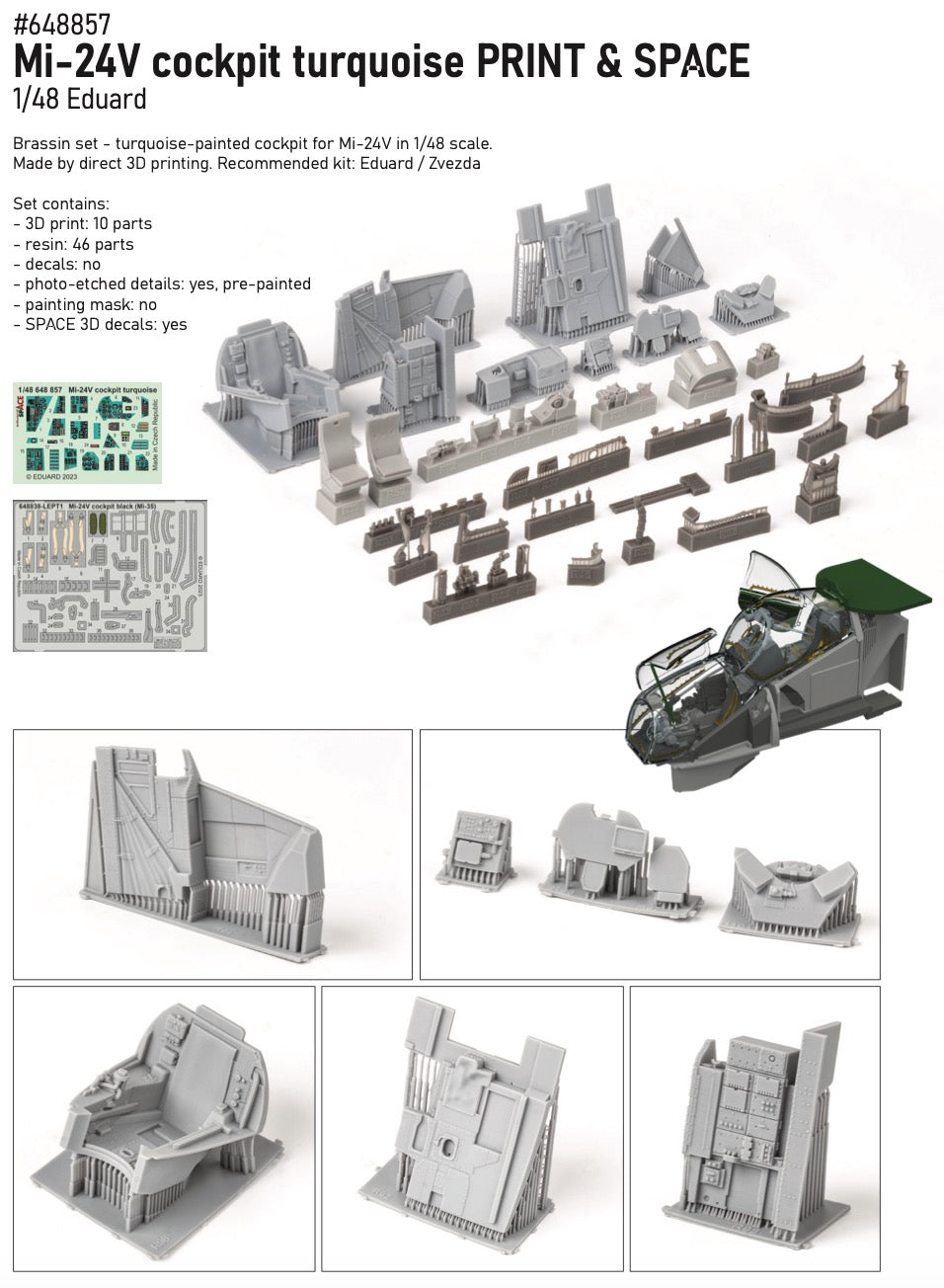 Eduard Brassin ED648857 1:48 Mil Mi-24V cockpit turquoise