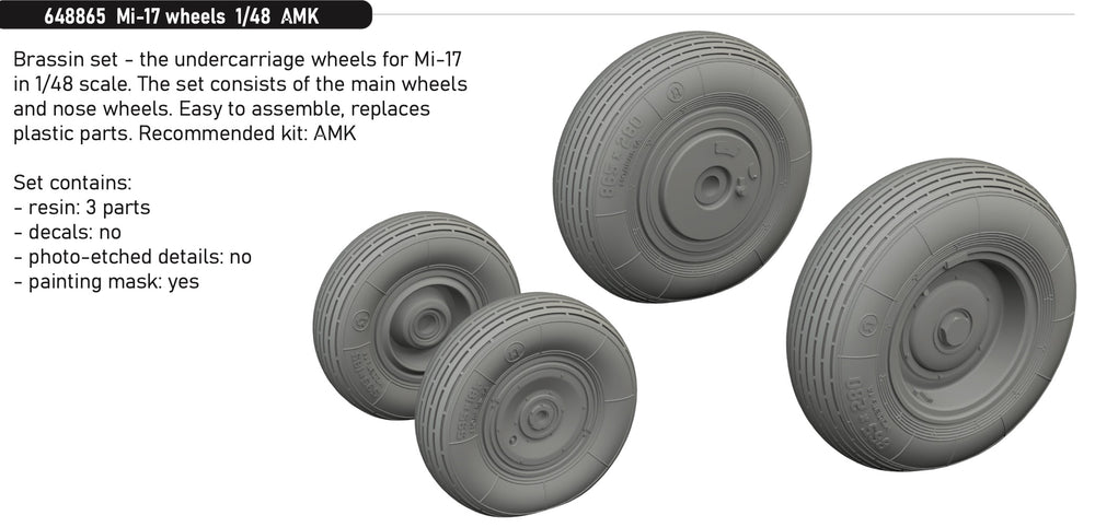 Eduard Brassin ED648865 1:48 Mil Mi-17 wheels