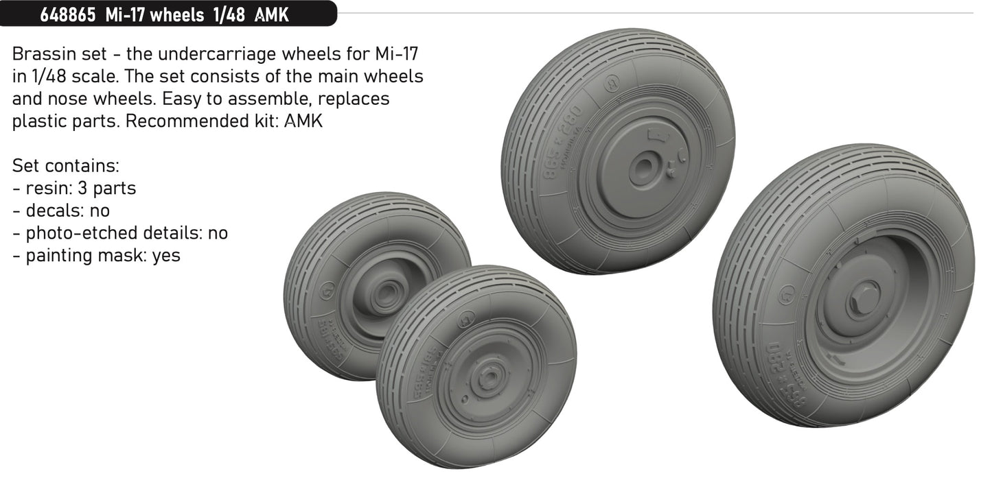 Eduard Brassin ED648865 1:48 Mil Mi-17 wheels