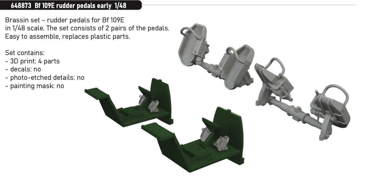 Eduard Brassin ED648873 Messerschmitt Bf-109E rudder pedals early 1:48