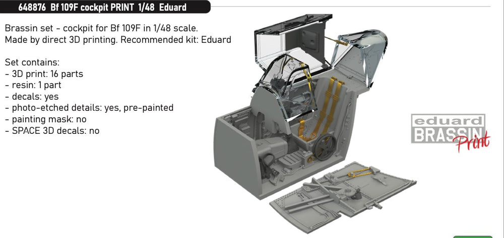 Eduard Brassin ED648876 1:48 Messerschmitt Bf-109F cockpit