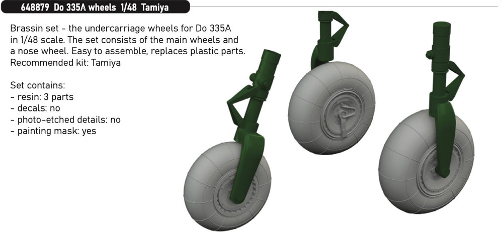 Eduard Brassin ED648879 1:48 Dornier Do-335A wheels