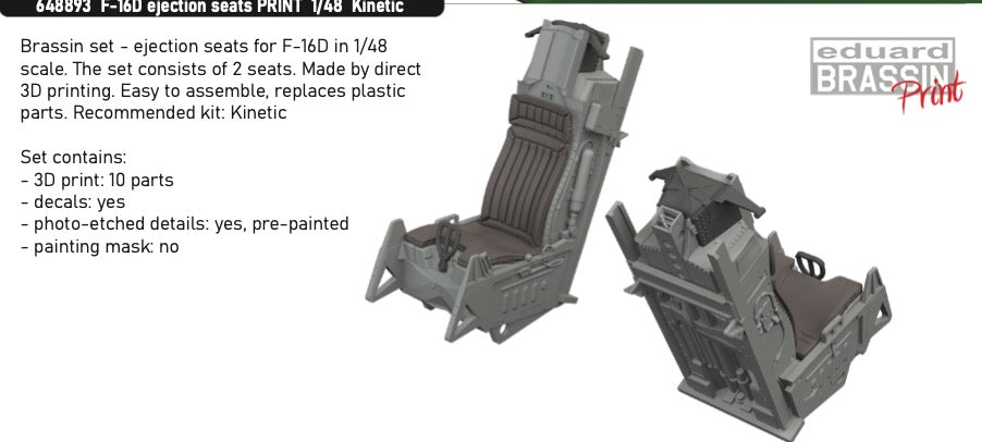 Eduard Brassin ED648893 1:48 Lockheed-Martin F-16D ejection seats