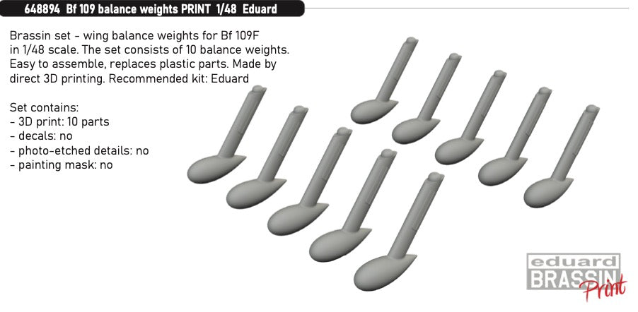 Eduard Brassin ED648894 1:48 Messerschmitt Bf-109 balance weights