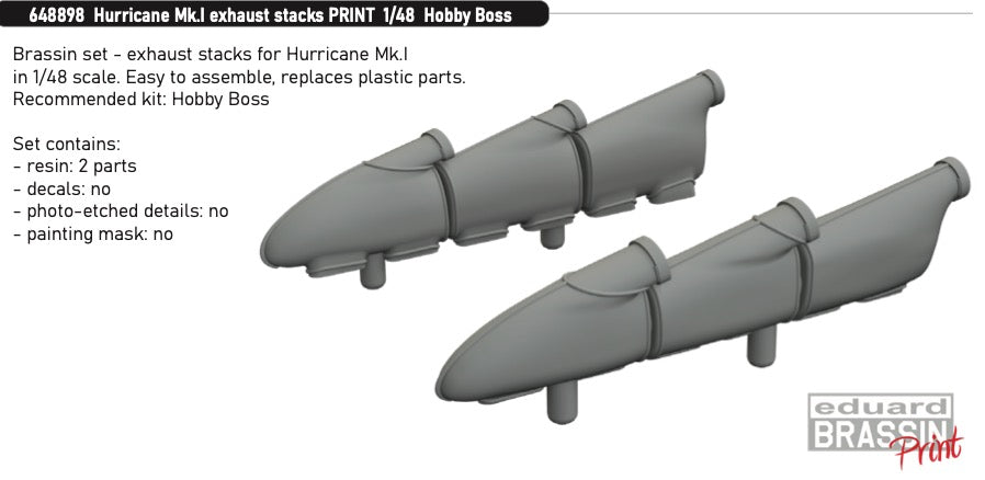 Eduard Brassin ED648898 1:48 Hawker Hurricane Mk.I exhaust stacks