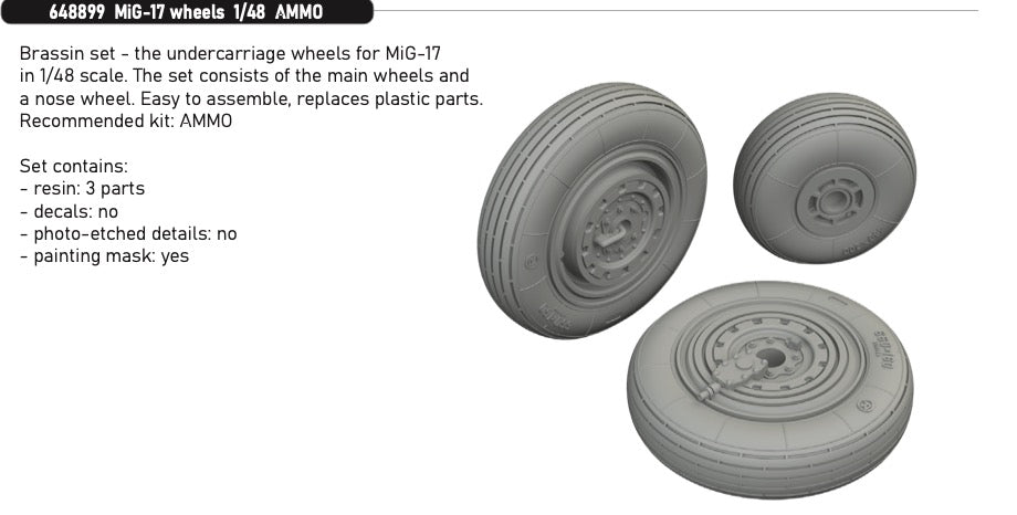 Eduard Brassin ED648899 1:48 Mikoyan MiG-17 wheels