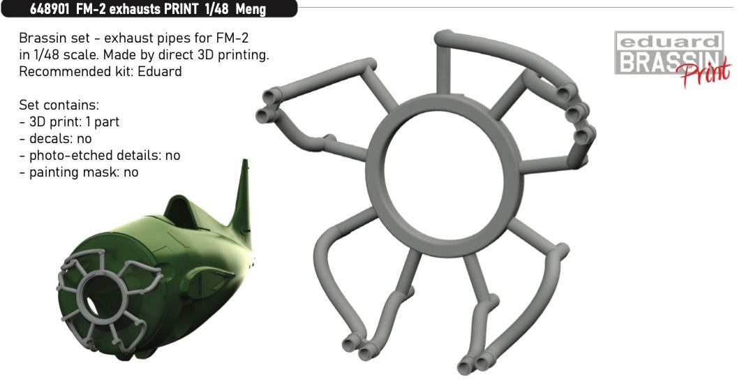 Eduard Brassin ED648901 1:48 General-Motors FM-2 Wildcat exhausts