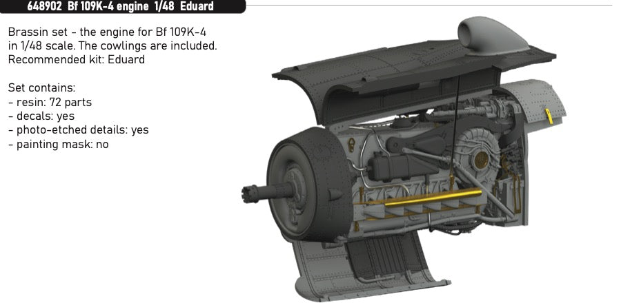 Eduard Brassin ED648902 1:48 Messerschmitt Bf-109K-4 engine