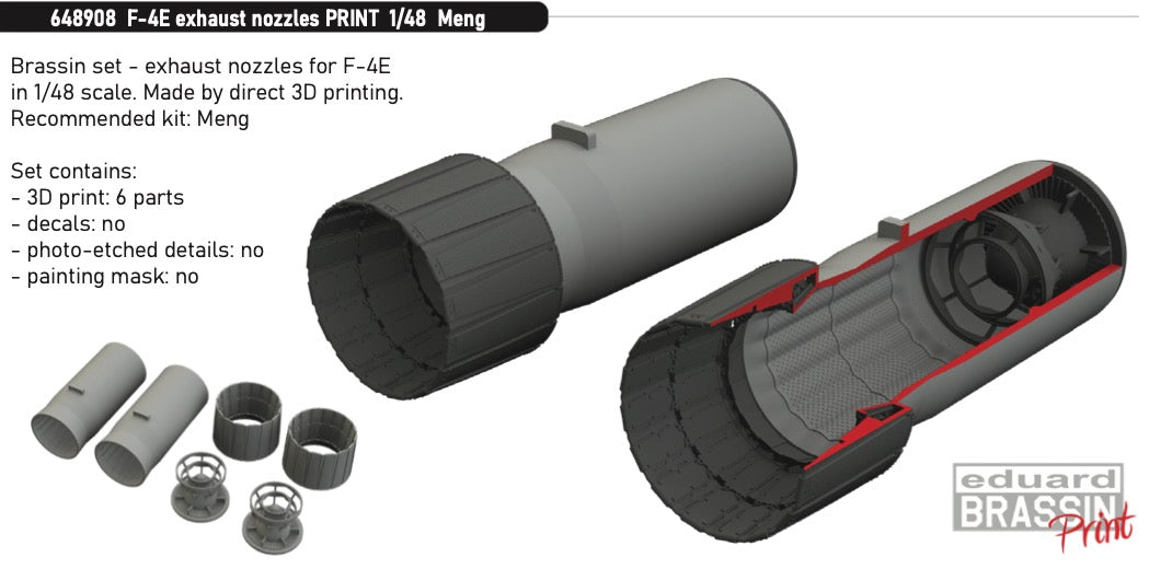 Eduard Brassin ED648908 1:48 McDonnell F-4E Phantom exhaust nozzles