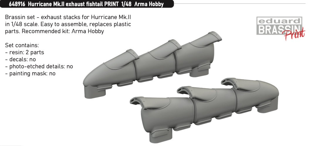 Eduard Brassin ED648916 1:48 Hawker Hurricane Mk.II exhaust fishtail