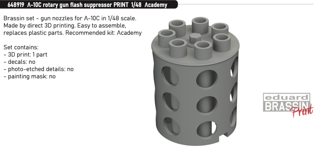 Eduard Brassin ED648919 1:48 A-10C Thunderbolt II Rotary Gun Flash Suppressor