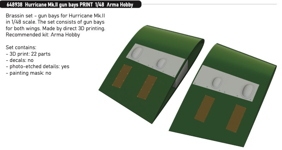 Eduard Brassin ED648938 1:48 Hawker Hurricane Mk.II gun bays