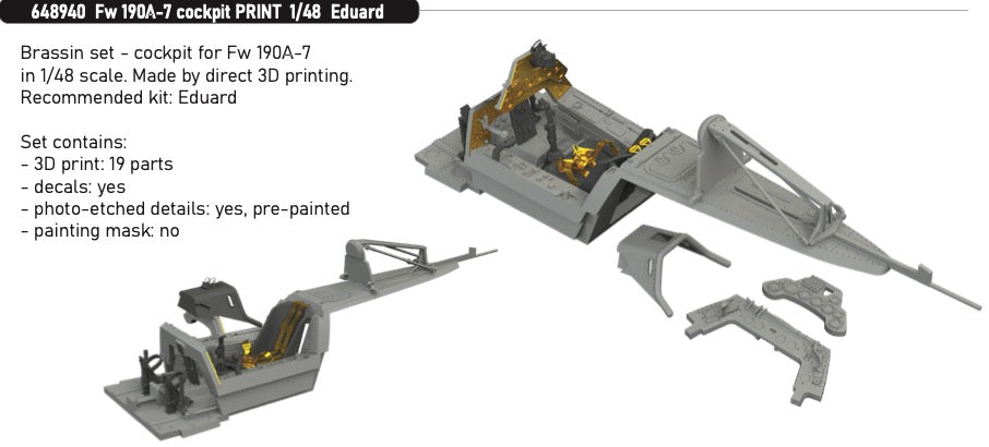 Eduard Brassin ED648940 1:48 Focke-Wulf Fw-190A-7 cockpit