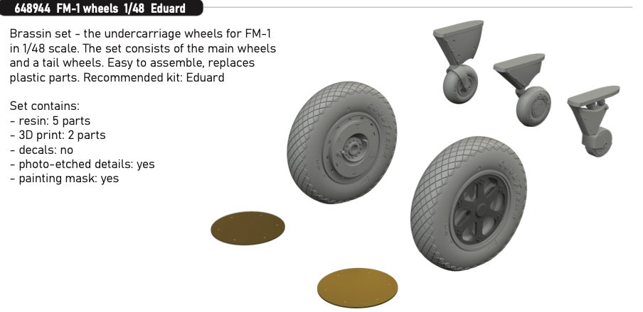 Eduard Brassin ED648944 1:48 General-Motors FM-1 Wildcat wheels