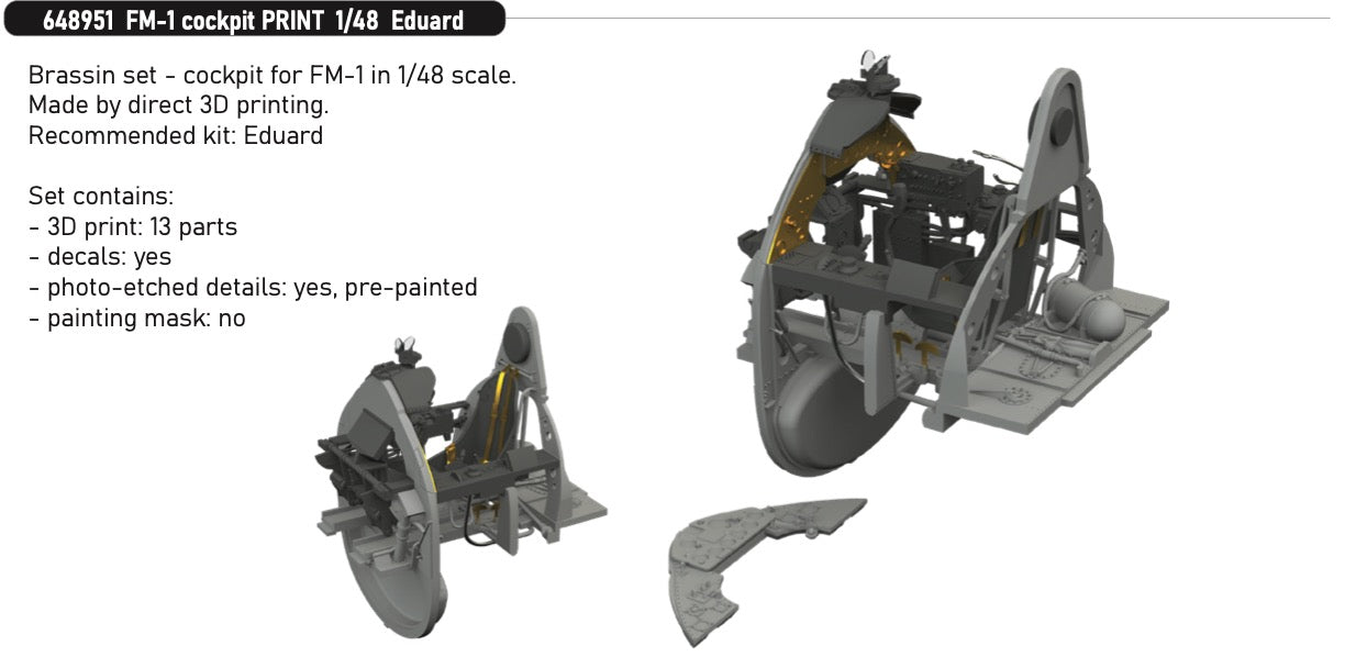 Eduard Brassin ED648951 1:48 General-Motors FM-1 Wildcat cockpit