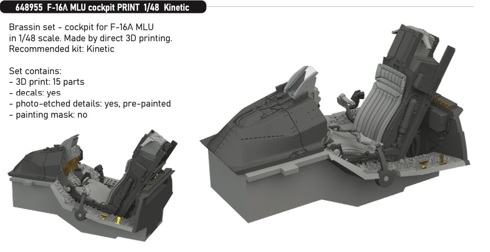 Eduard Brassin ED648955 1:48 General-Dynamics F-16A MLU cockpit