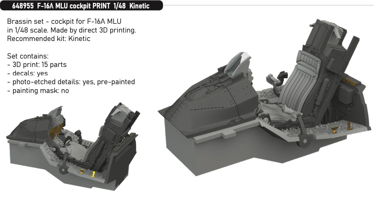Eduard Brassin ED648955 1:48 General-Dynamics F-16A MLU cockpit