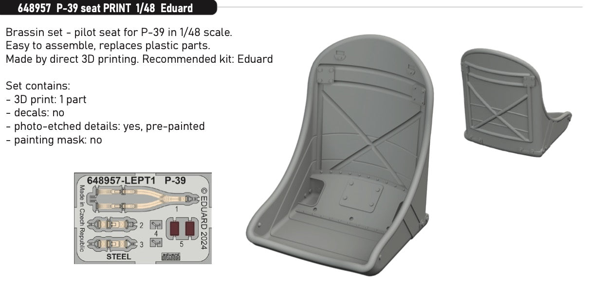 Eduard Brassin ED648957 1:48 Bell P-39 Airacobra seat