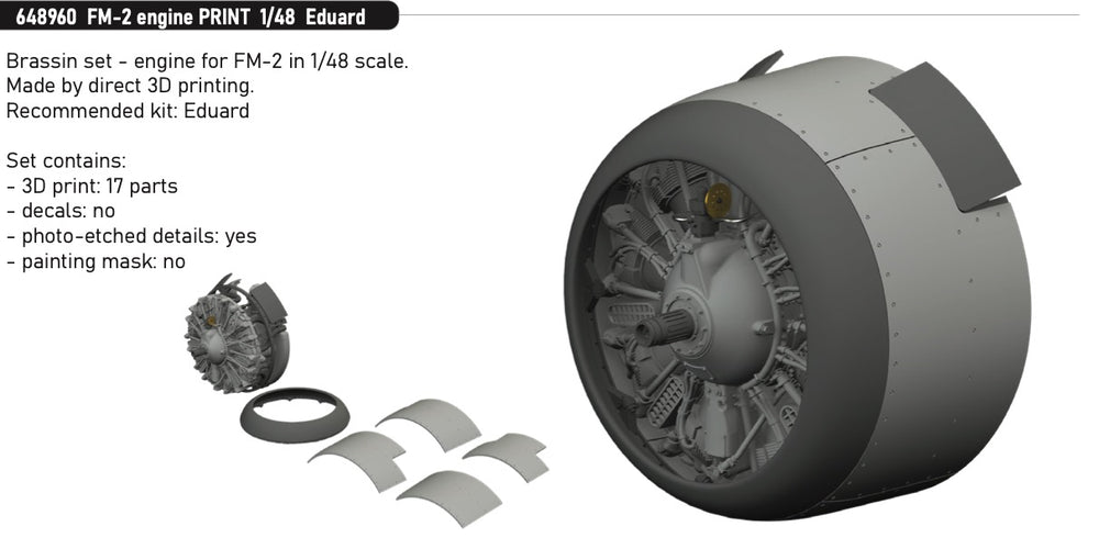 Eduard Brassin ED648960 1:48 General-Motors FM-2 engine