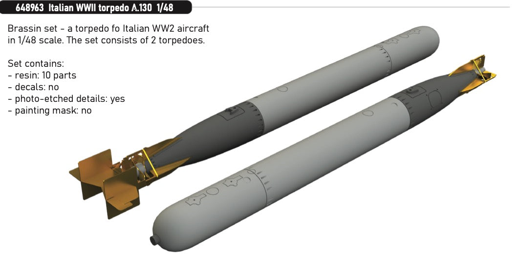 Eduard Brassin ED648963 Italian WWII torpedo A.130 1:48
