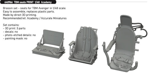 Eduard Brassin ED648966 1:48 Grumman TBM-3 Avenger seats