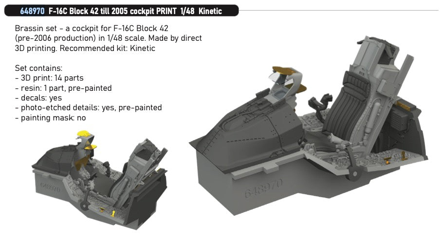 Eduard Brassin ED648970 1:48 Lockheed-Martin F-16C Block 42 till 2005 cockpit