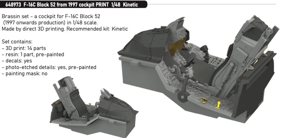 Eduard Brassin ED648973 1:48 Lockheed-Martin F-16C Block 52 from 1997 cockpit